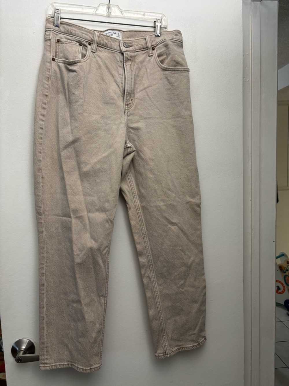 Abercrombie Beige Straight Leg Jeans